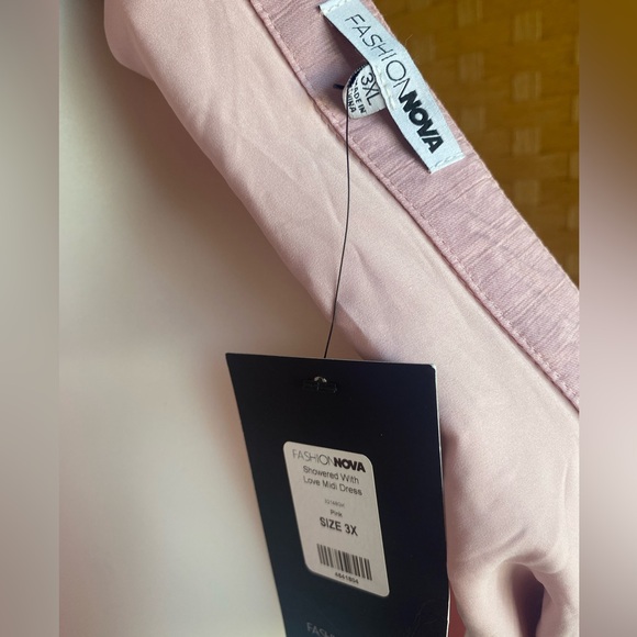 Fashion Nova Dress, pink wraparound, NWT, 3X - Picture 4 of 4